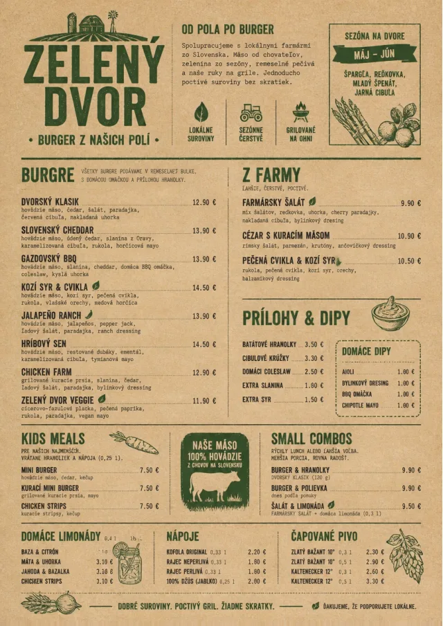 Farm Table Rustic burger-menu menu template preview
