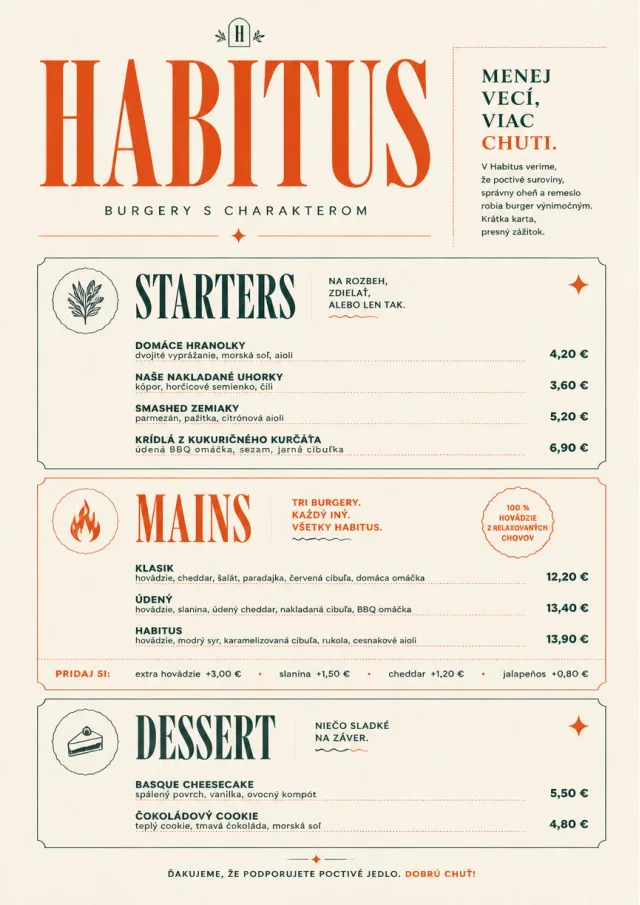 Chef Carte Brève burger-menu menu template preview