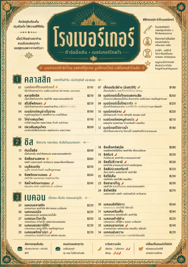 Heritage Tradition burger-menu menu template preview