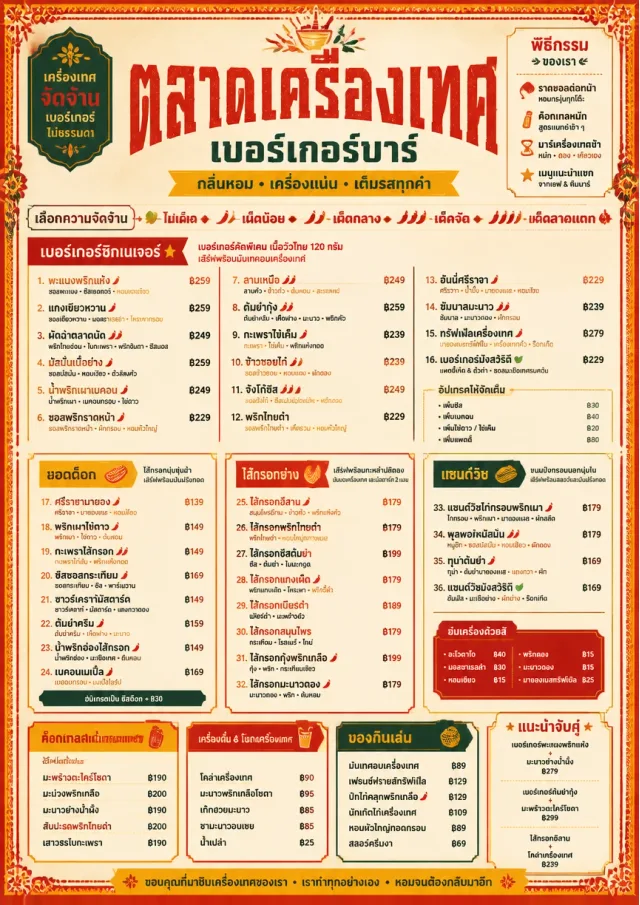 Spice Market Bold burger-menu menu template preview