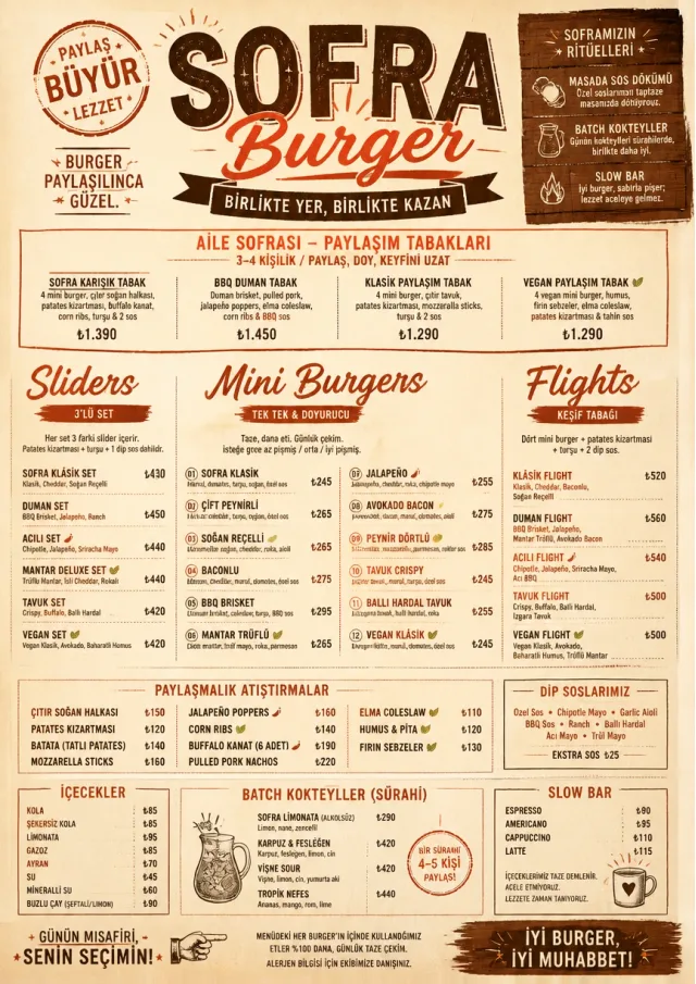 Family Style Feast burger-menu menu template preview