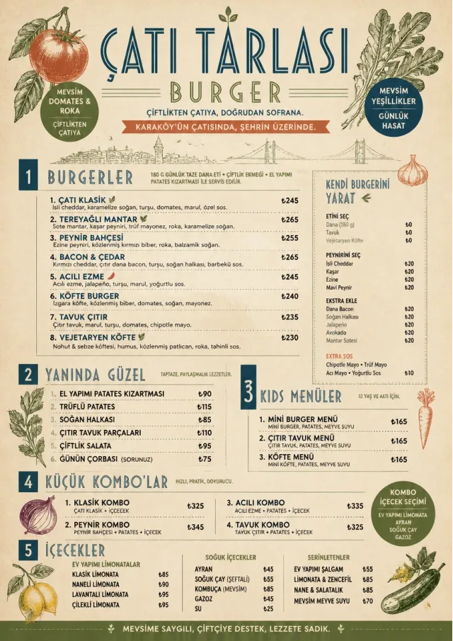 Farm Table Rustic burger-menu menu template preview