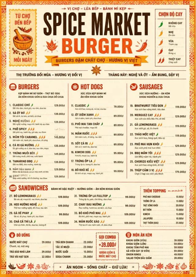 Spice Market Bold burger-menu menu template preview