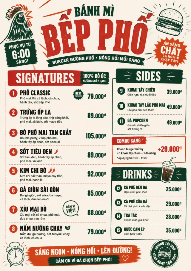 Street Stall Flyer burger-menu menu template preview