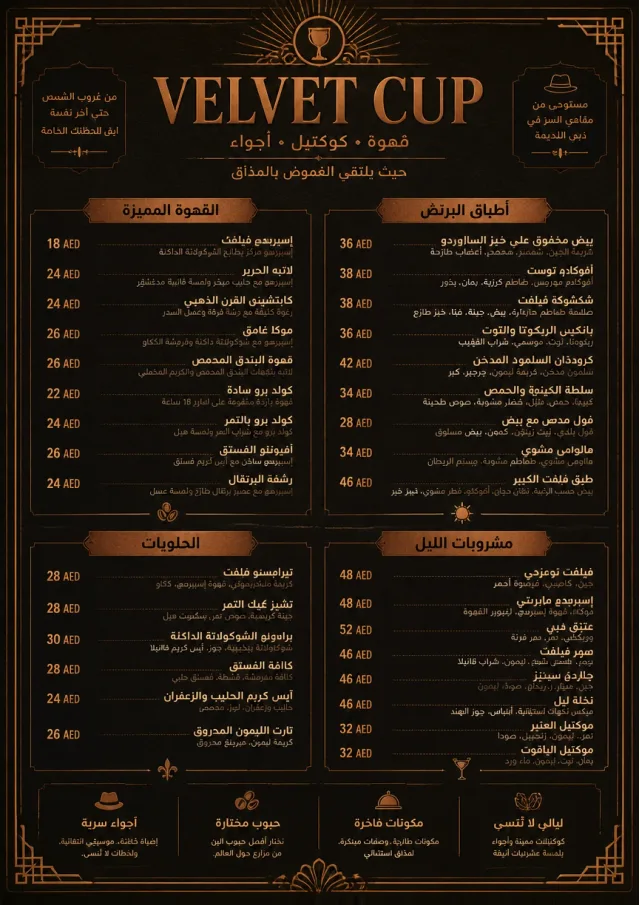 Speakeasy Leather cafe-menu menu template preview
