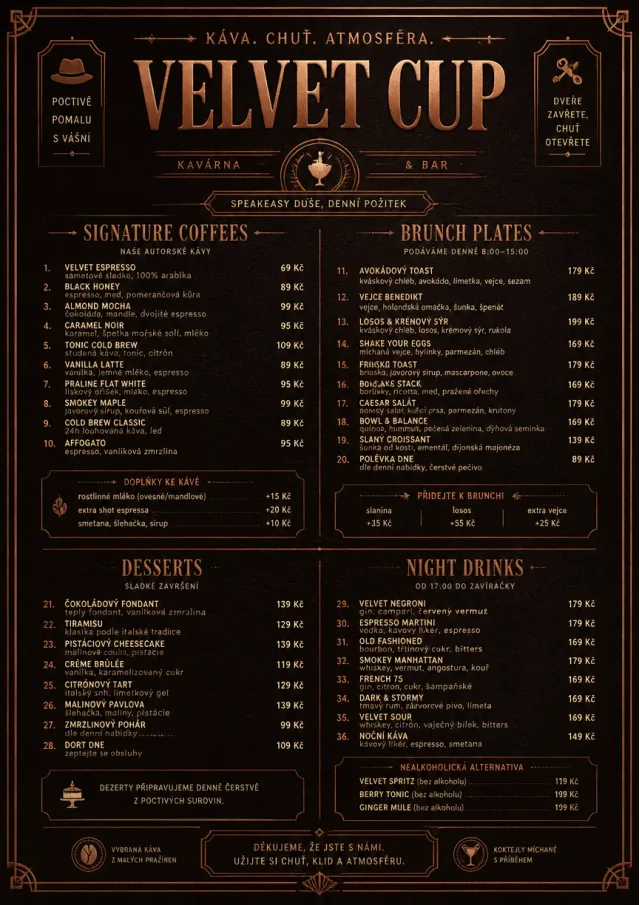Speakeasy Leather cafe-menu menu template preview