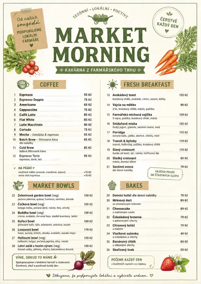 Farmers Market cafe-menu menu template preview