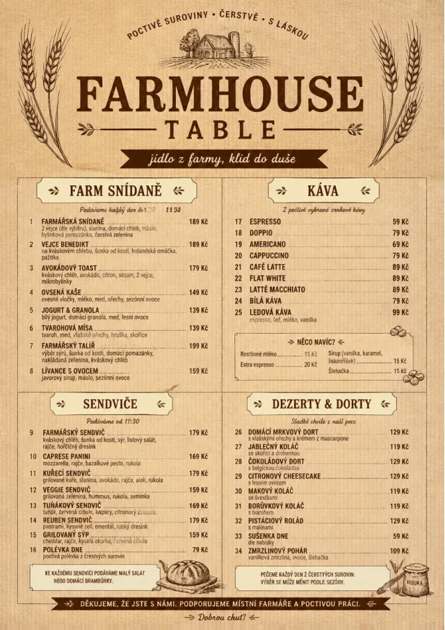 Rustic Farmhouse cafe-menu menu template preview