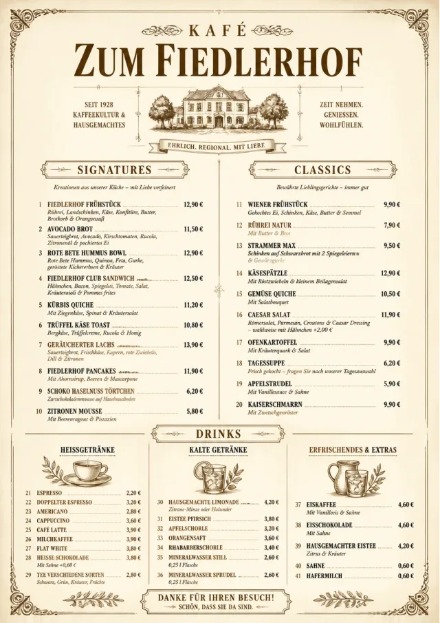 Vintage Classic cafe-menu menu template preview