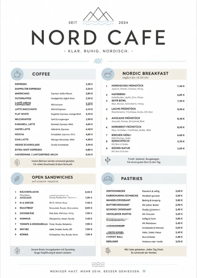 Nordic Clean cafe-menu menu template preview