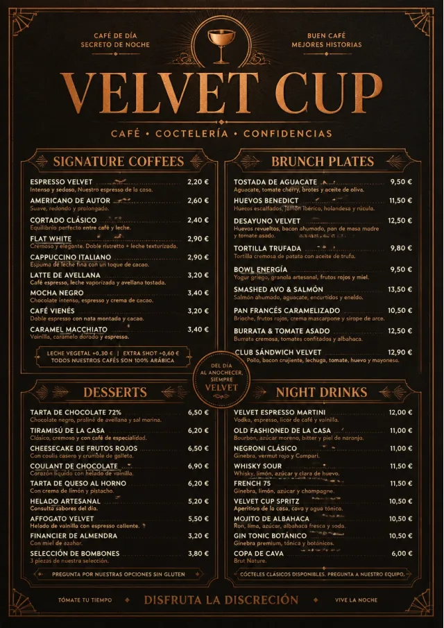 Speakeasy Leather cafe-menu menu template preview