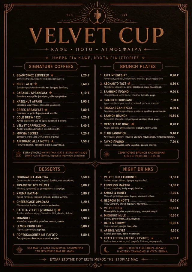 Speakeasy Leather cafe-menu menu template preview