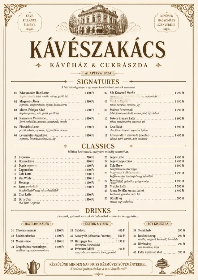 Vintage Classic cafe-menu menu template preview