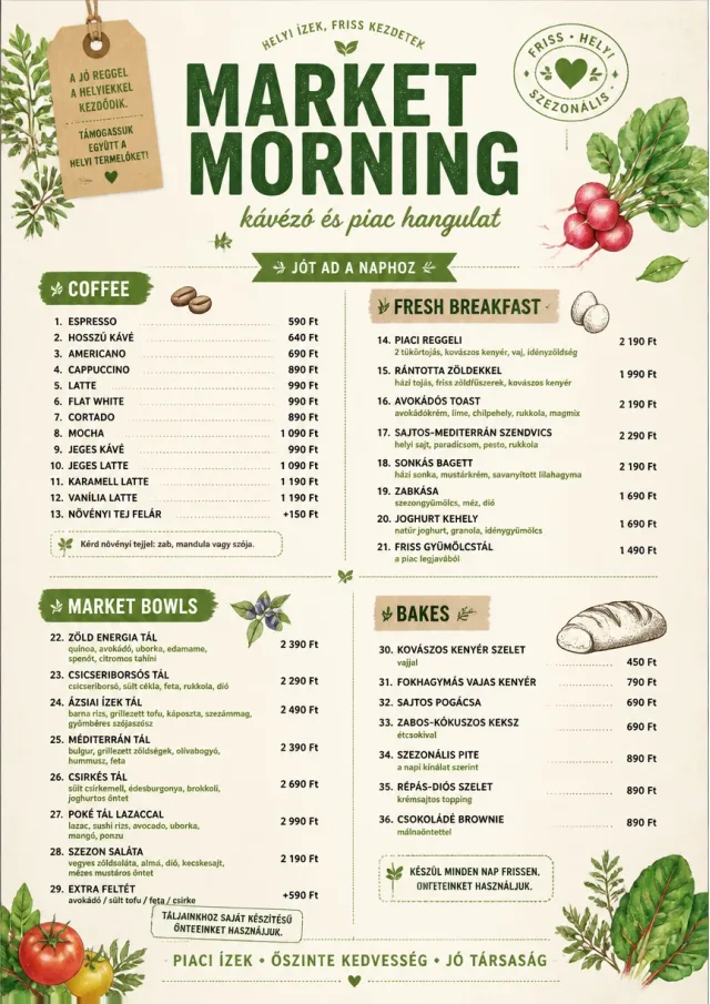 Farmers Market cafe-menu menu template preview