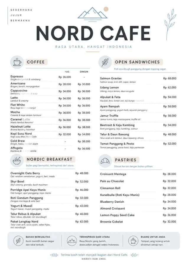 Nordic Clean cafe-menu menu template preview