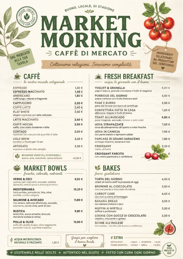 Farmers Market cafe-menu menu template preview