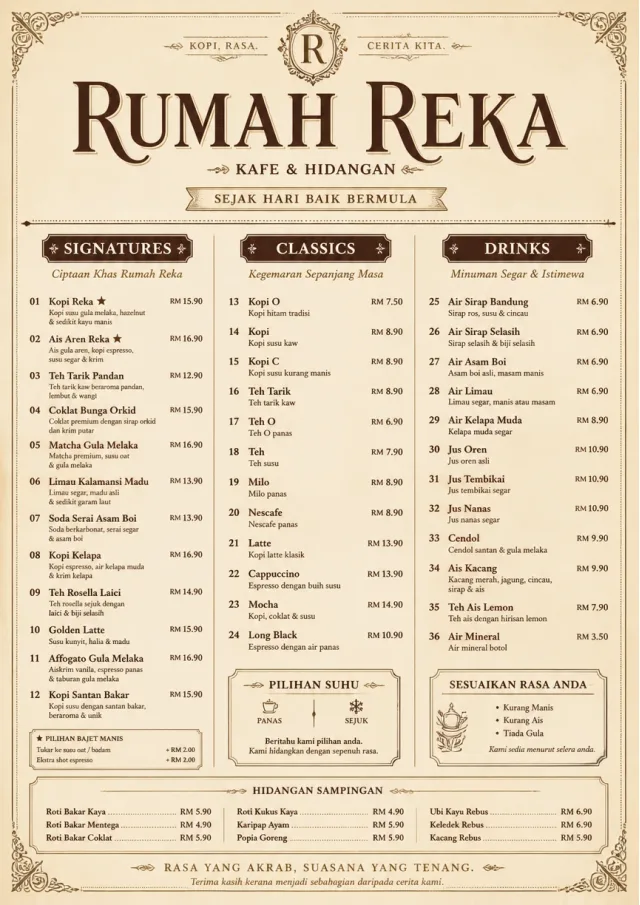 Vintage Classic cafe-menu menu template preview
