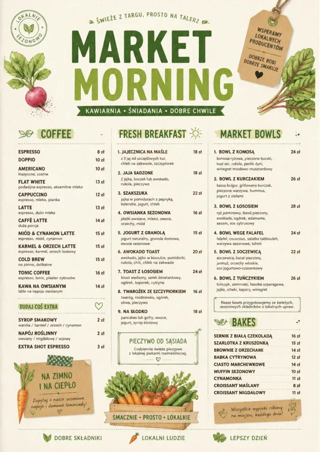 Farmers Market cafe-menu menu template preview