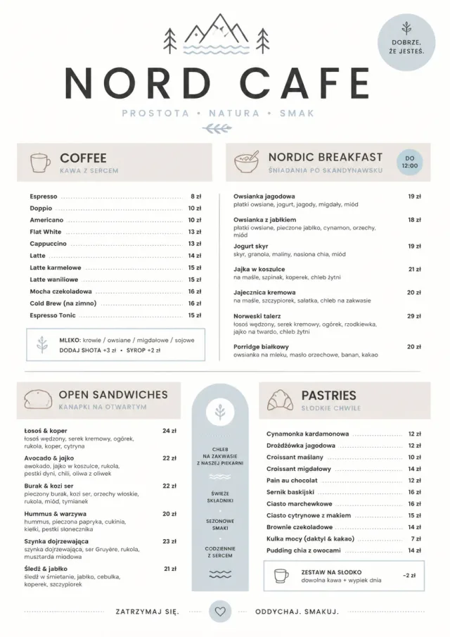Nordic Clean cafe-menu menu template preview