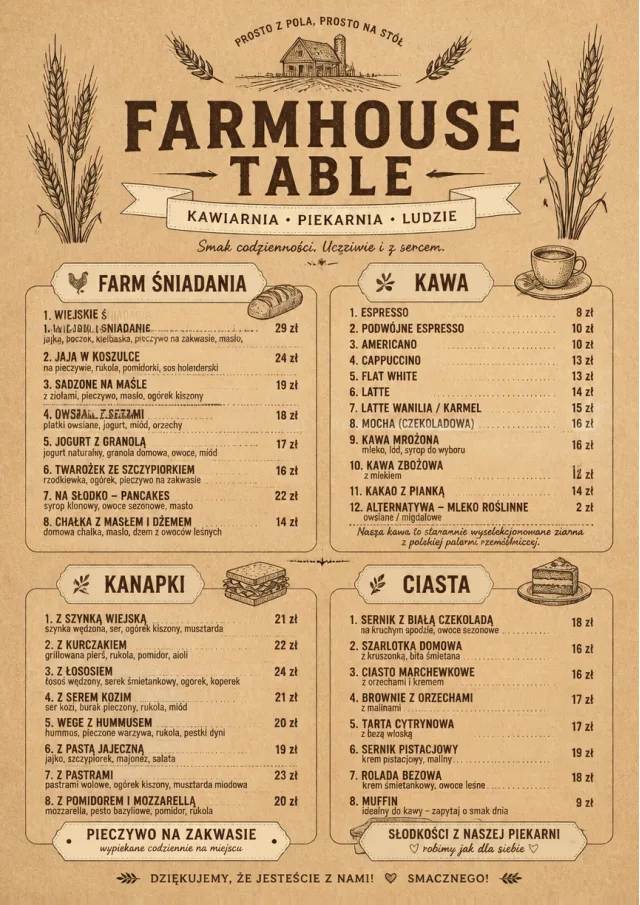 Rustic Farmhouse cafe-menu menu template preview
