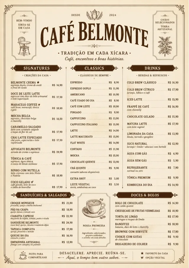 Vintage Classic cafe-menu menu template preview