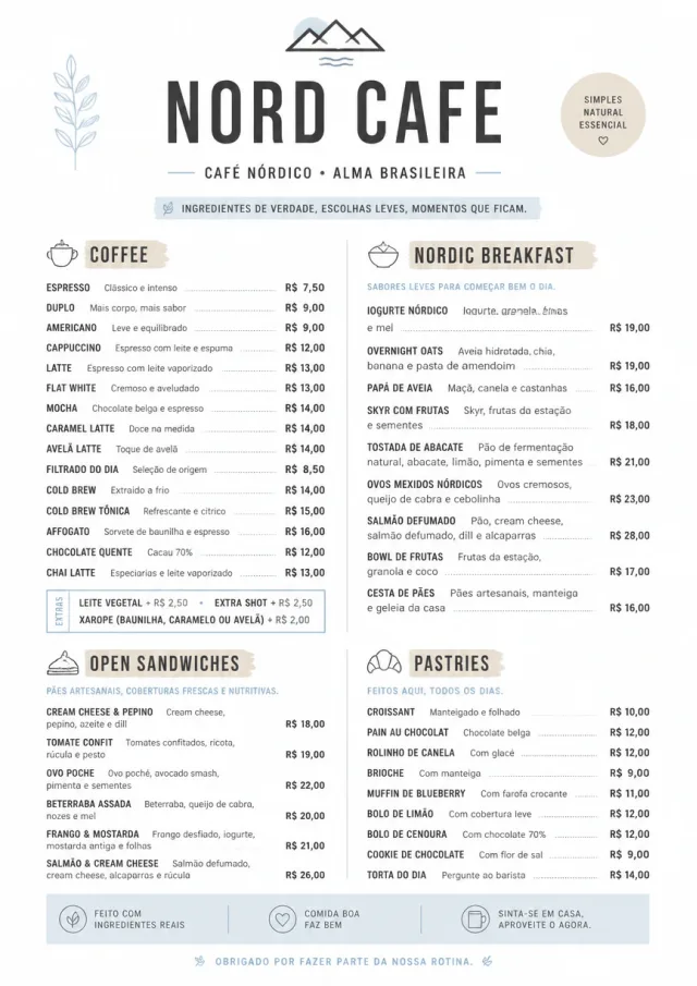 Nordic Clean cafe-menu menu template preview