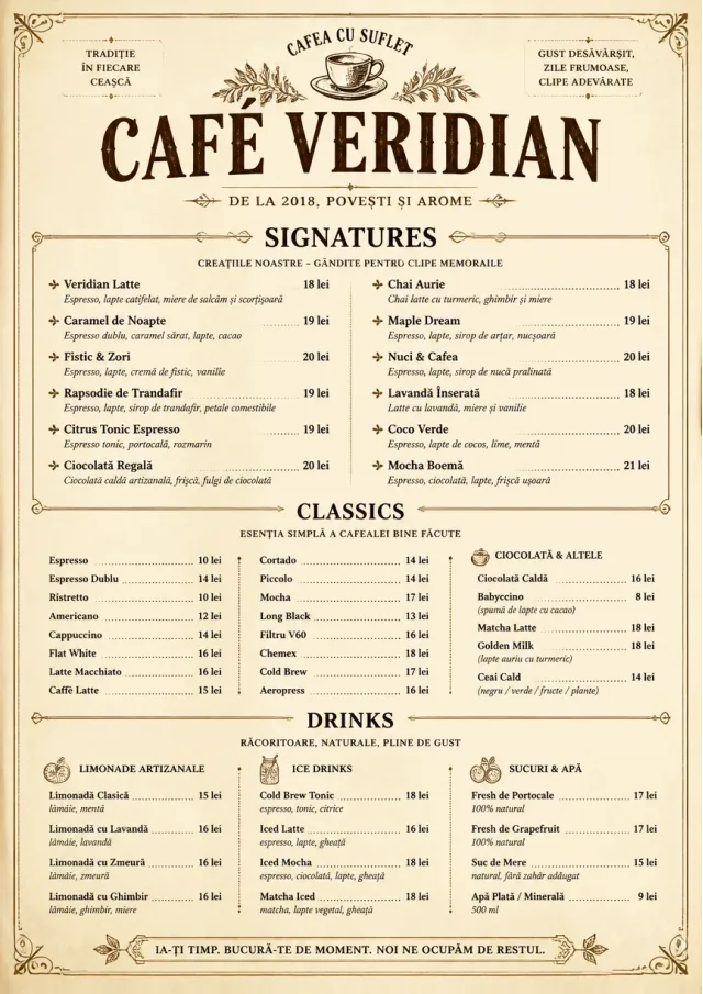 Vintage Classic cafe-menu menu template preview