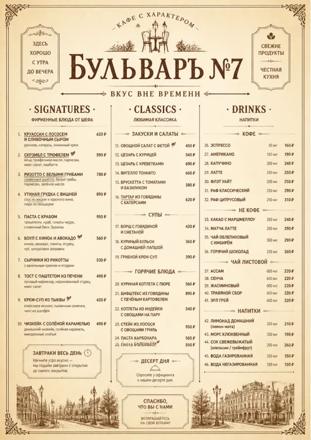 Vintage Classic cafe-menu menu template preview