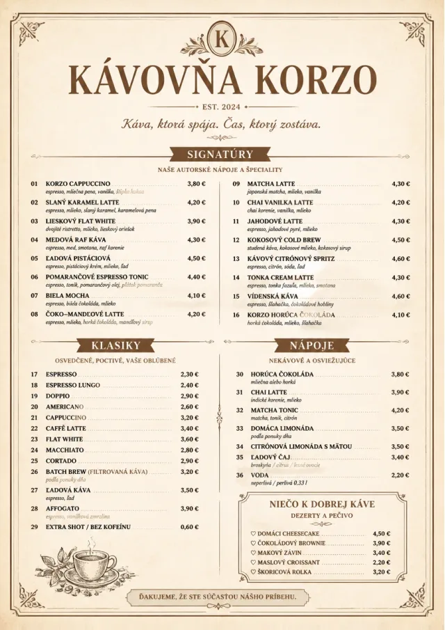 Vintage Classic cafe-menu menu template preview