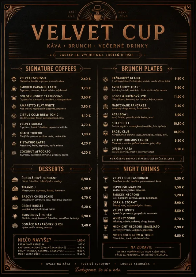 Speakeasy Leather cafe-menu menu template preview