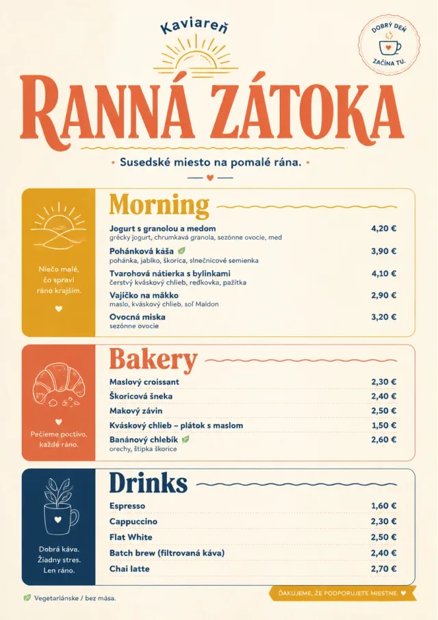 Sunrise Short Carte cafe-menu menu template preview