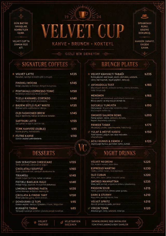 Speakeasy Leather cafe-menu menu template preview