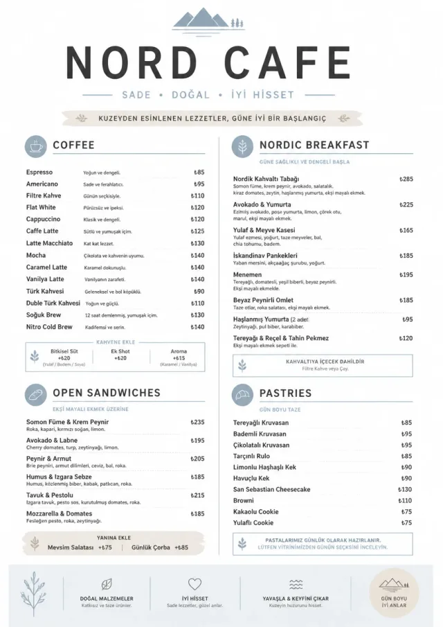 Nordic Clean cafe-menu menu template preview