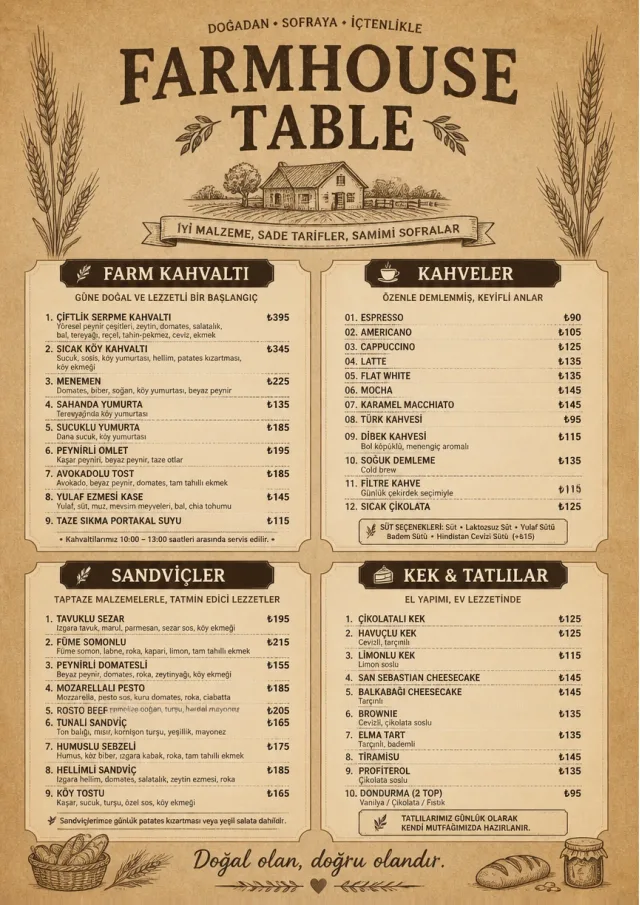 Rustic Farmhouse cafe-menu menu template preview