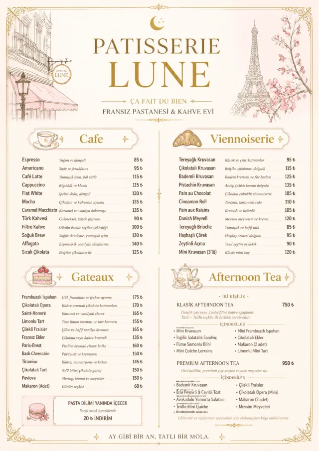 French Patisserie cafe-menu menu template preview