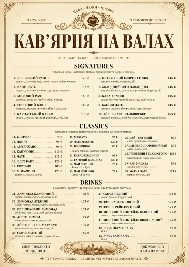 Vintage Classic cafe-menu menu template preview