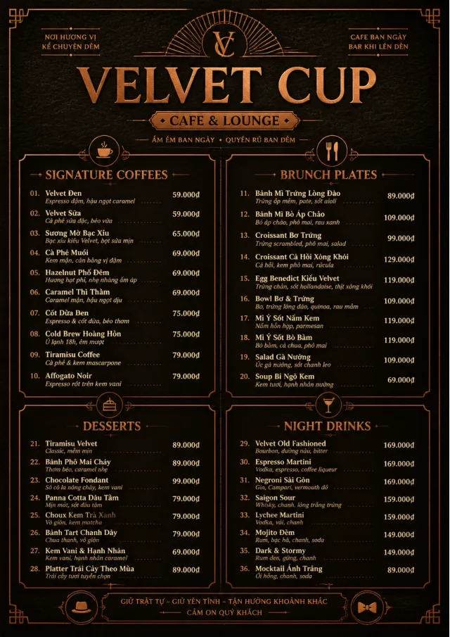 Speakeasy Leather cafe-menu menu template preview
