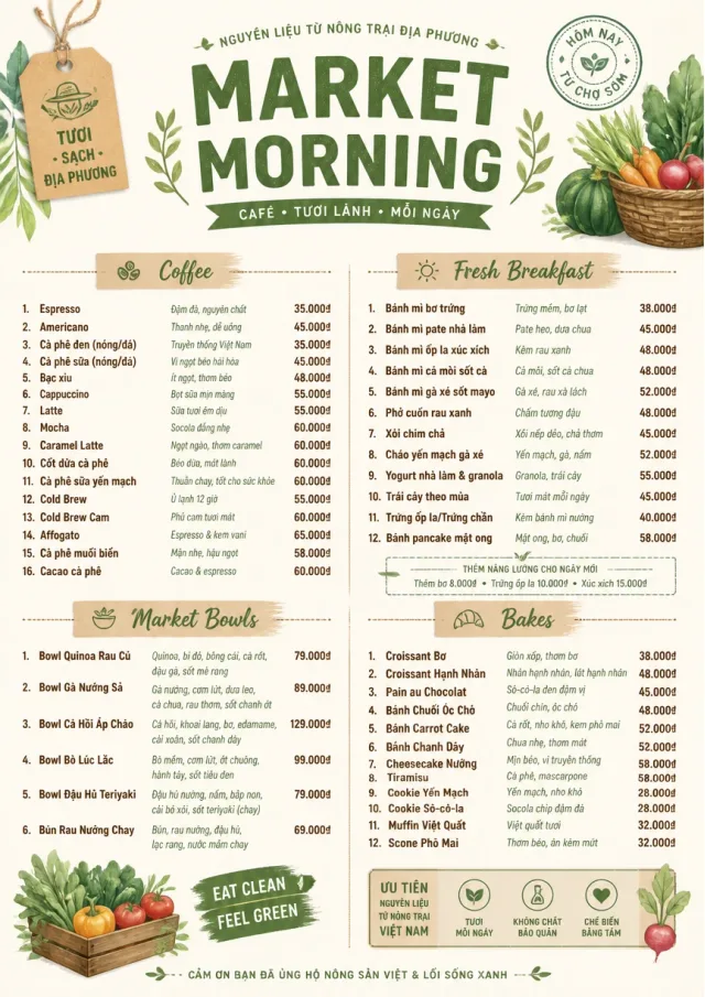 Farmers Market cafe-menu menu template preview