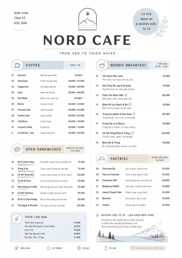 Nordic Clean cafe-menu menu template preview