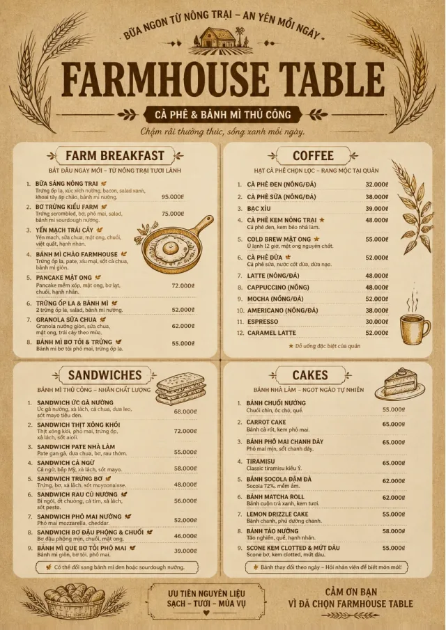 Rustic Farmhouse cafe-menu menu template preview
