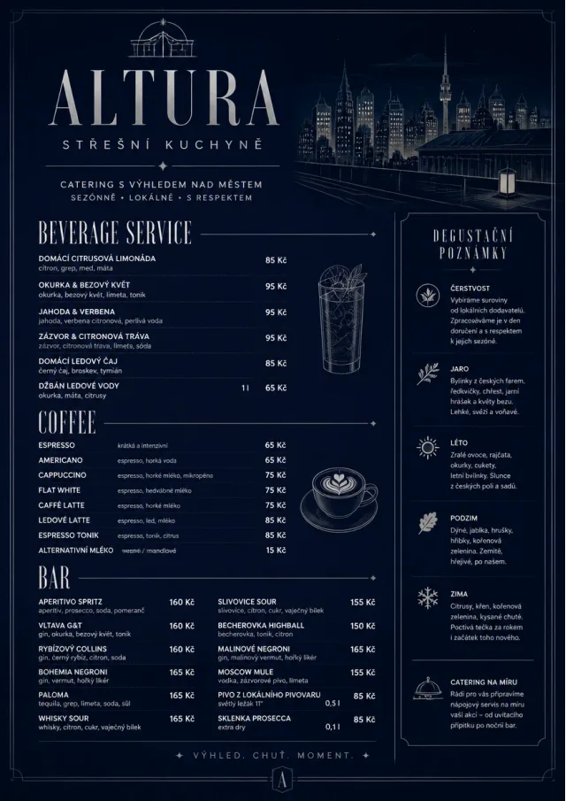 Rooftop Skyline catering-menu menu template preview