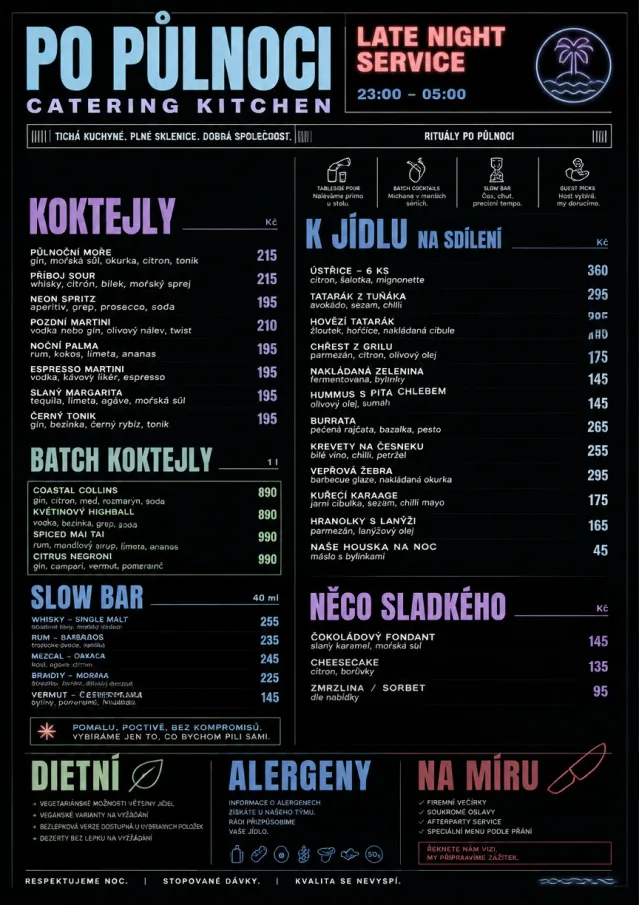 Late Night Service catering-menu menu template preview