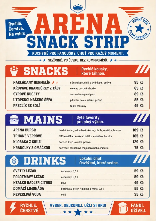 Arena Snack Strip catering-menu menu template preview