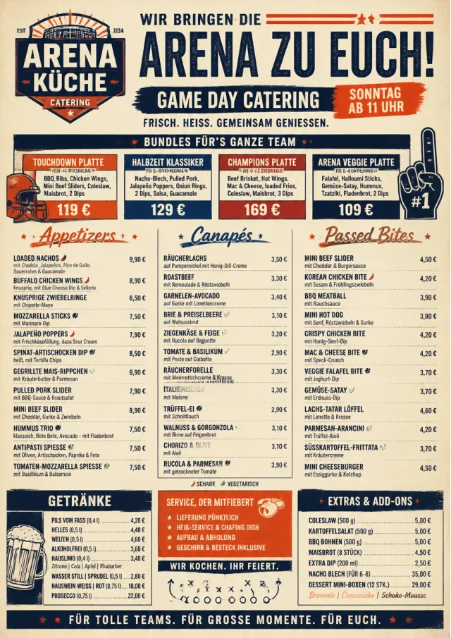 Sports Arena Energy catering-menu menu template preview