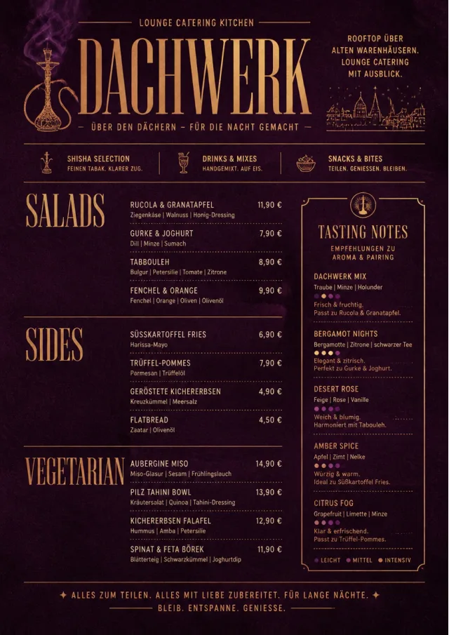 Lounge Velvet catering-menu menu template preview
