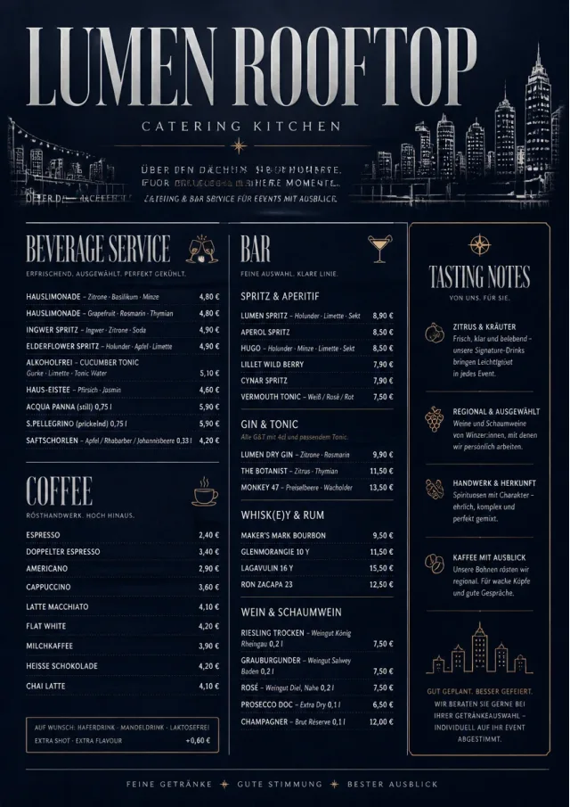 Rooftop Skyline catering-menu menu template preview
