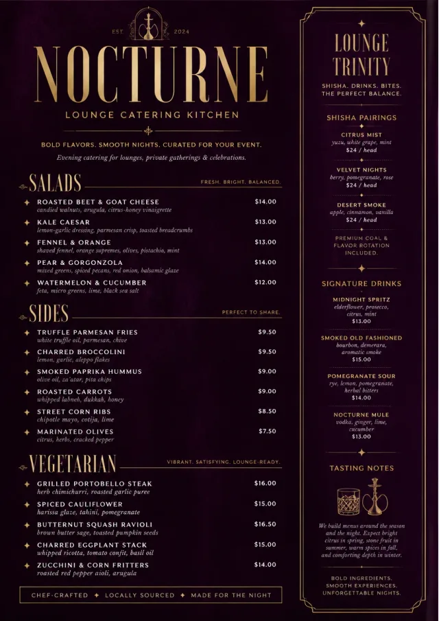 Lounge Velvet catering-menu menu template preview
