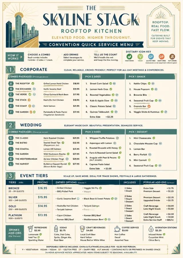 Convention Quick catering-menu menu template preview