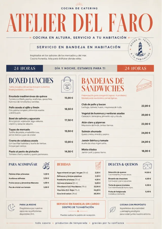 In-Room Tray Service catering-menu menu template preview