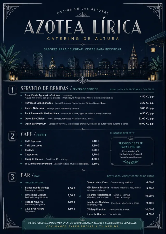 Rooftop Skyline catering-menu menu template preview
